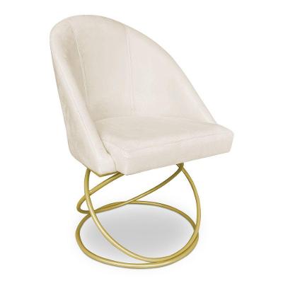 Cadeira Poltrona De Jantar Bela Veludo Base Metálica Luxo Dourado - Pallazio Cor Azul Marinho