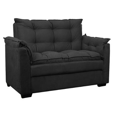 Sofá Confortável 1,40 Pequeno Compacto Small Preto