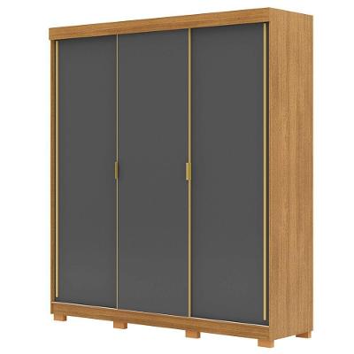 Guarda Roupa Casal 200cm 3 Portas Porto Flex Nature-alasca Vila Rica