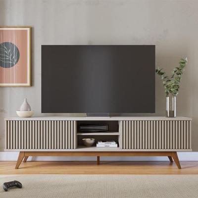 Rack Bancada Com 4 Portas Ripadas Fortaleza - Off White Matte Off White Matte