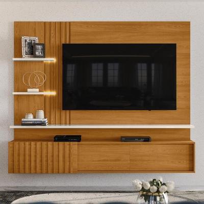 Painel Bancada Suspensa Com Led 3 Portas Atena - Cinamomo Off White