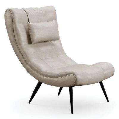 Poltrona Decorativa Para Sala De Estar Com Almofada E Pés Palito Lord Facto Dunas Pérola - Ibiza