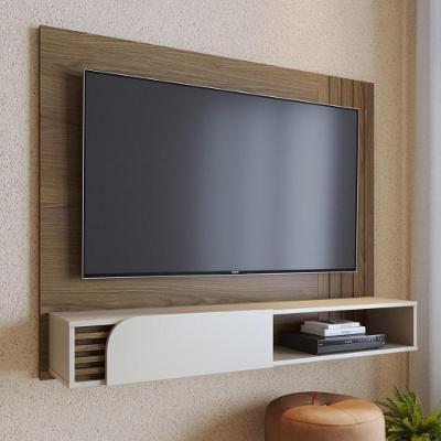 Painel Home Suspenso 1 Porta Tv's 60" Jurerê - Amêndoa Off White Matte