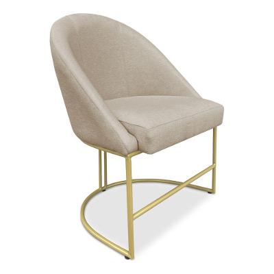 Cadeira Poltrona De Jantar Bela Veludo Base Metálica Industrial Dourado - Pallazio Cor Rosê