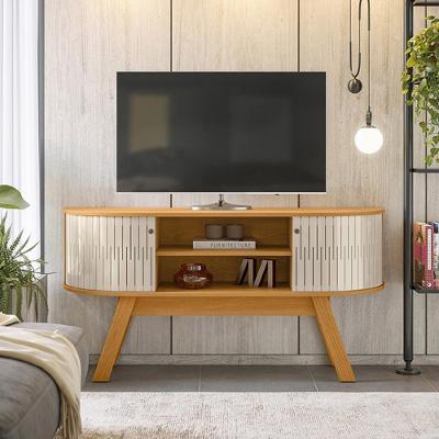 Rack Bancada 2 Portas Para Tv De 55 Polegadas Atlanta - Cinamomo Off White