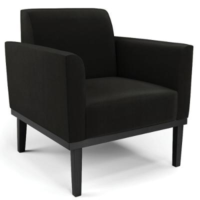Poltrona Decorativa Base Madeira Preto Maressa Suede Preto - Ibiza