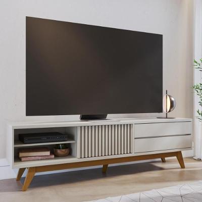 Rack Bancada 1 Portas 2 Gavetas Veneza - Off White Matte Off White Matte