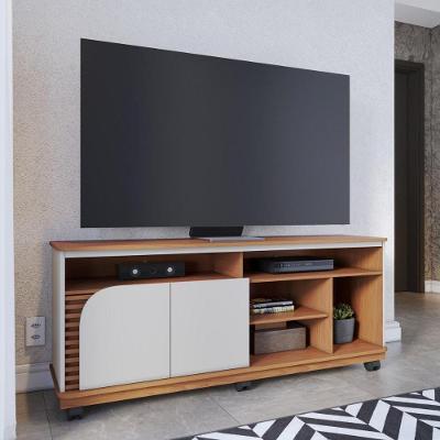 Rack Bancada 2 Portas Com Rodízio Jurerê 1.5 - Freijó Off White Matte