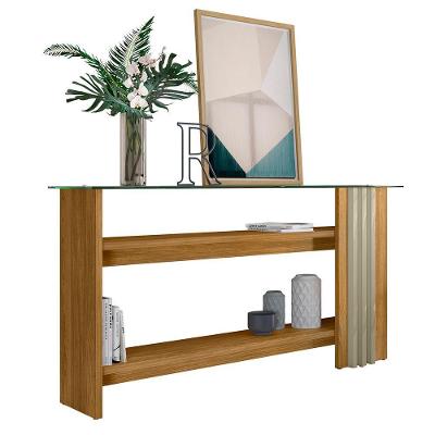 Aparador De Sala Com Prateleiras 150cm Fire Z10 Cumaru Opala Mpozenato