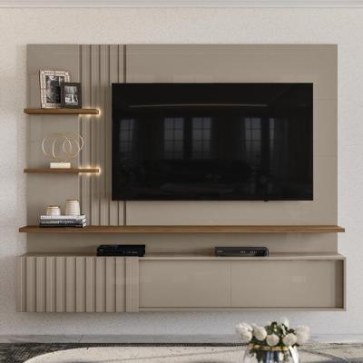 Painel Bancada Suspensa Com Led 3 Portas Atena - Fendi Naturale