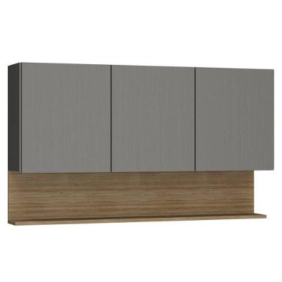 Armário Aéreo 120cm 3 Portas Lina K02 Gris-freijó - Mpozenato