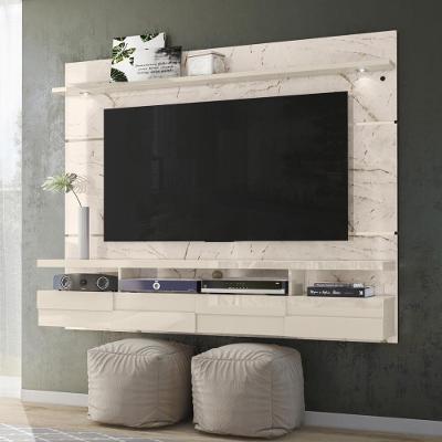 Painel Bancada Suspensa Com Led Tvs Até 60 Polegadas Lana 1.8 - Calacata Off White