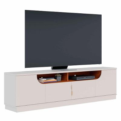 Rack Bancada Para Tv 75 Pol 200cm Brescia Off White Freijó C05 Mpozenato