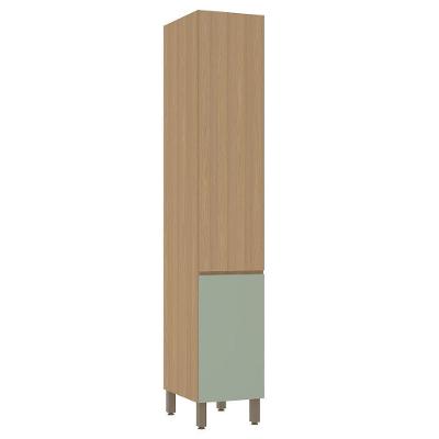 Paneleiro Simples 40cm 2 Portas Slim Luciane Móveis Freijó-freijó Brasil-verde Jade