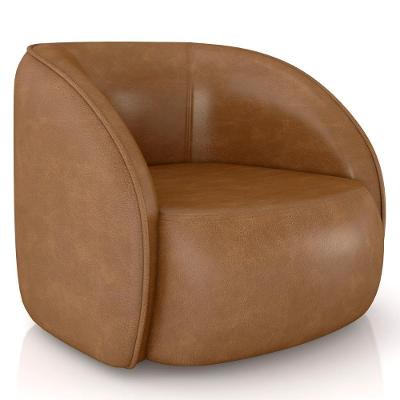 Poltrona Para Sala Orgânica 90cm Zion M22 Sintético Caramelo - Mpozenato
