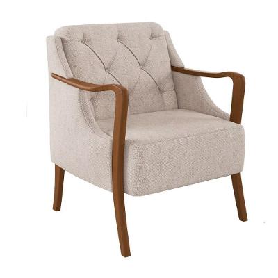 Poltrona Decorativa Para Sala De Estar Capitonê Lapa M22 Linho Cinza - Mpozenato