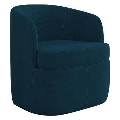 Poltrona Giratória Decorativa Para Sala Dandara K04 Veludo Azul - Mpozenato