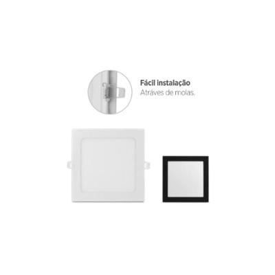 Luminária Quadrada Embutir Acab. Branco 170x170x22 12w 3000k Irc >70 Ip 40 120° 900lm