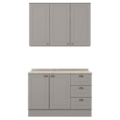 Armario Aereo e Balcao 120 Cm Ce169 Americana Cinza Calcare Henn