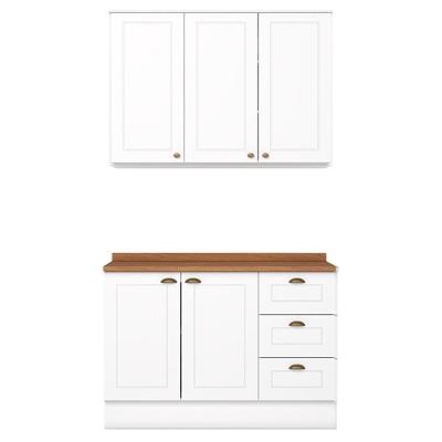 Armario Aereo e Balcao 120cm Ce169 Americana Branco Nature Henn