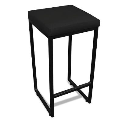 Banqueta Alta Para Cozinha Industrial Nick Preto E Sintético Preto D03 - D'rossi