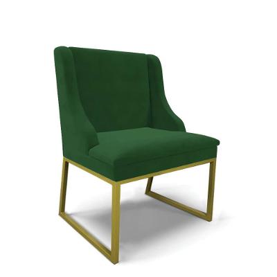 Cadeira Sala De Jantar Industrial Dourado Liz Veludo Verde D03 - D'rossi