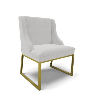 Cadeira Sala De Jantar Industrial Dourado Liz Veludo Cinza D03 - D'rossi