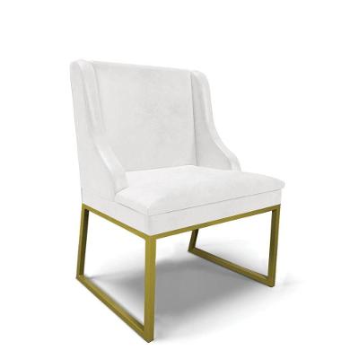 Cadeira Sala De Jantar Industrial Dourado Liz Sintético Pu Branco D03 - D'rossi