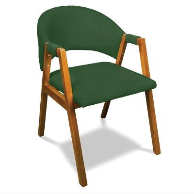 Cadeira Sala De Jantar Em Madeira Yara Suede Verde D03 - D'rossi