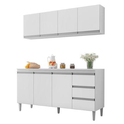 Kit De Cozinha Andréia Balcão 150cm Branco Com Tampo Mdp E Aéreo - Ajl Móveis Branco