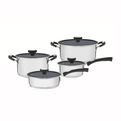Jogo De Panelas Solar Ceramic Aço Inox Fundo Triplo Rev Interno Cerâmico 4 Peças Tramontina 65120026