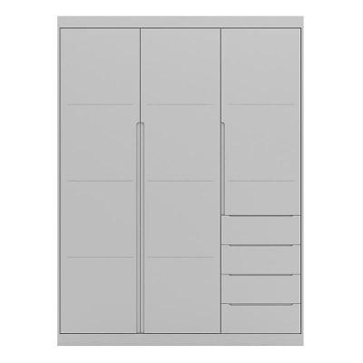 Guarda Roupa Infantil Pietra 3 Portas E 4 Gavetas Cinza - Pr Baby Cinza