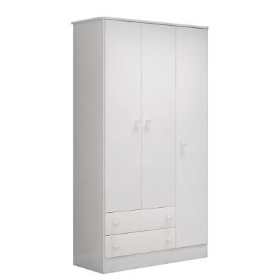 Guarda Roupa Infantil 3 Portas E 2 Gavetas Doce Sonho Branco - Qmovi Branco