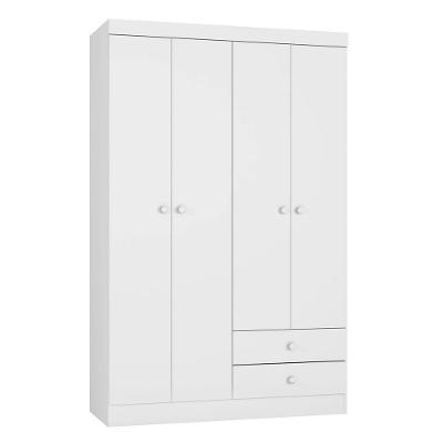 Guarda Roupa Infantil Louise 4 Portas E 2 Gavetas Branco - Ajl Móveis Branco