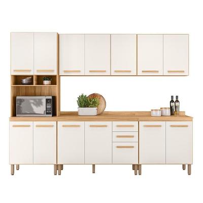 Cozinha Modulada Intenza Bergamo 5 Peças Freijó-off White Cristal - Nicioli Freijó-off White Cristal