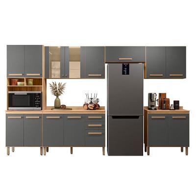 Cozinha Modulada Intenza Ravena 6 Peças Freijó-chumbo - Nicioli Freijó-chumbo