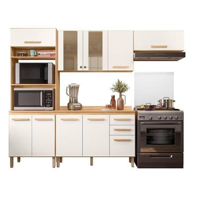 Cozinha Modulada Intenza Madre 4 Peças Freijó-off White Cristal - Nicioli Freijó-off White Cristal