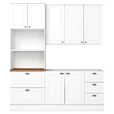 Cozinha Modulada 3 Pecas 120cm Ce759 Americana Branco Nature Henn