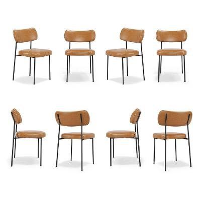 Cadeiras De Jantar Base Ferro Nile Kit 8 Sintético Pu Caramelo A08 - D'rossi