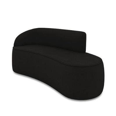 Sofá 3 Lugares Orgânico 180 Cm Morgan Suede Preto D03 - D'rossi