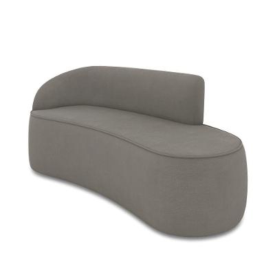 Sofá 3 Lugares Orgânico 180 Cm Morgan Suede Grafite D03 - D'rossi
