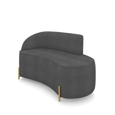 Sofá 2 Lugares Orgânico 140cm Pé Dourado Morgan Bouclê Grafite D03 - D'rossi