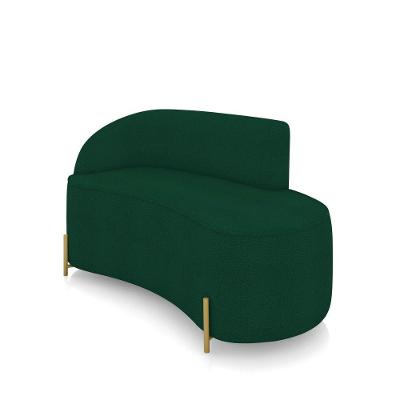 Sofá 2 Lugares Orgânico 140cm Pé Dourado Morgan Bouclê Verde D03 - D'rossi