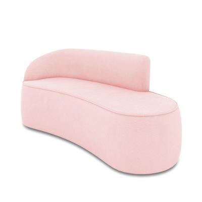 Sofá 2 Lugares Orgânico 140 Cm Morgan Suede Rosa Bebê D03 - D'rossi