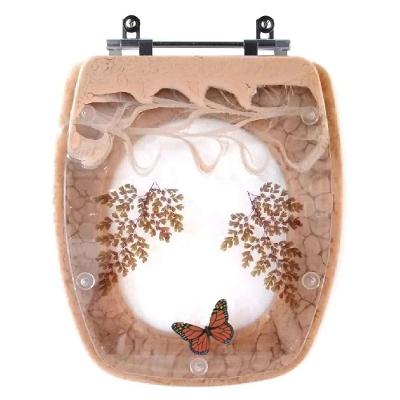 Tampa De Vaso Poliéster Decorada Borboleta Stylus Pêssego 73 Para Louça Celite