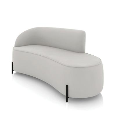 Sofá 3 Lugares Orgânico 180cm Pé Ferro Preto Morgan Veludo Cinza D03 - D'rossi