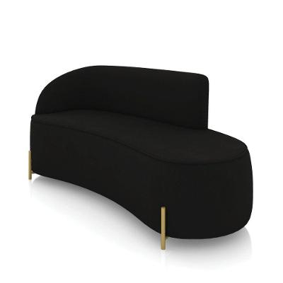 Sofá 3 Lugares Orgânico 180cm Pé Dourado Morgan Suede Preto D03 - D'rossi
