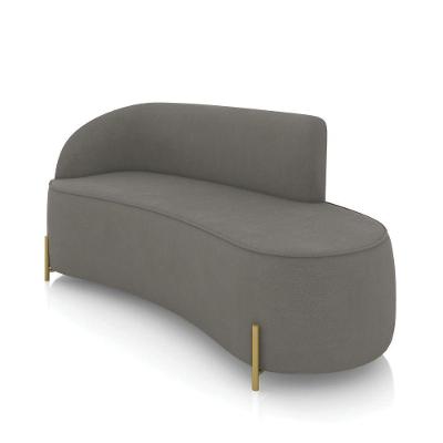 Sofá 3 Lugares Orgânico 180cm Pé Dourado Morgan Suede Grafite D03 - D'rossi