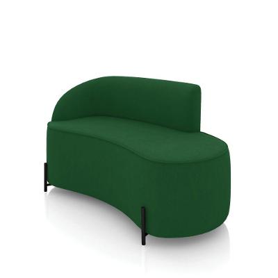 Sofá 2 Lugares Orgânico 140cm Pé Ferro Preto Morgan Suede Verde D03 - D'rossi
