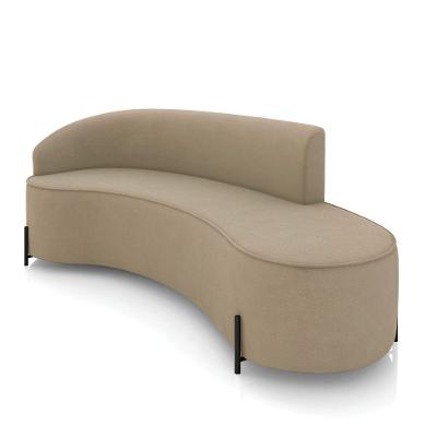 Sofá 4 Lugares Orgânico 220cm Pé Ferro Preto Morgan Suede Marrom R D03 - D'rossi